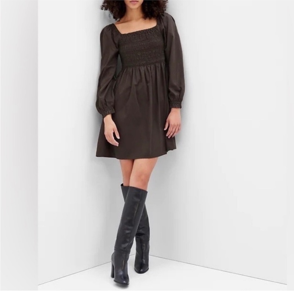 Gap Brown Smocked Babydoll Dress